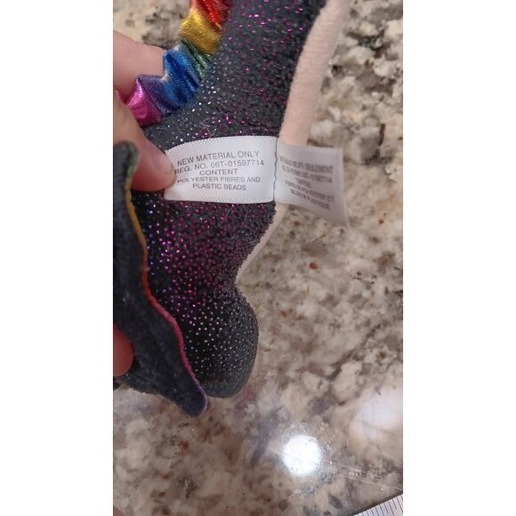 TY Dragon Anora Black Plush Stuffed Animal Cute Sparkly Rainbow Collectable - Picture 10 of 13